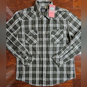 Levi's Black and White Plaid Casual Button Down Shirt